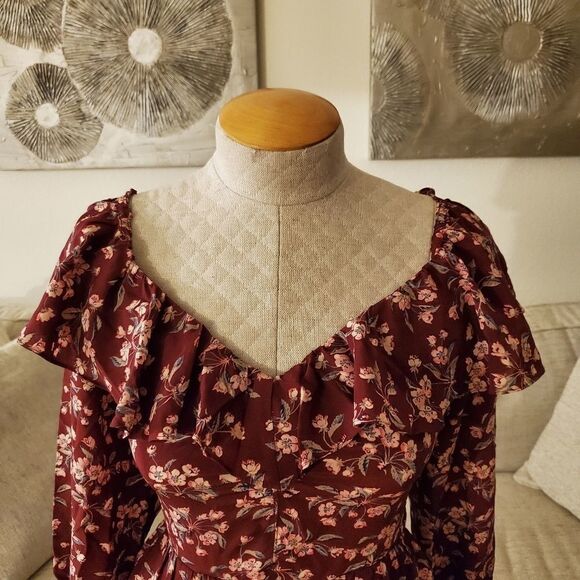 Rebecca Taylor Tilda Floral Silk Ruffle Dress - Picture 5 of 14